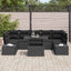 Sofa Sæt med pude 8 pcs Sort polyrattan