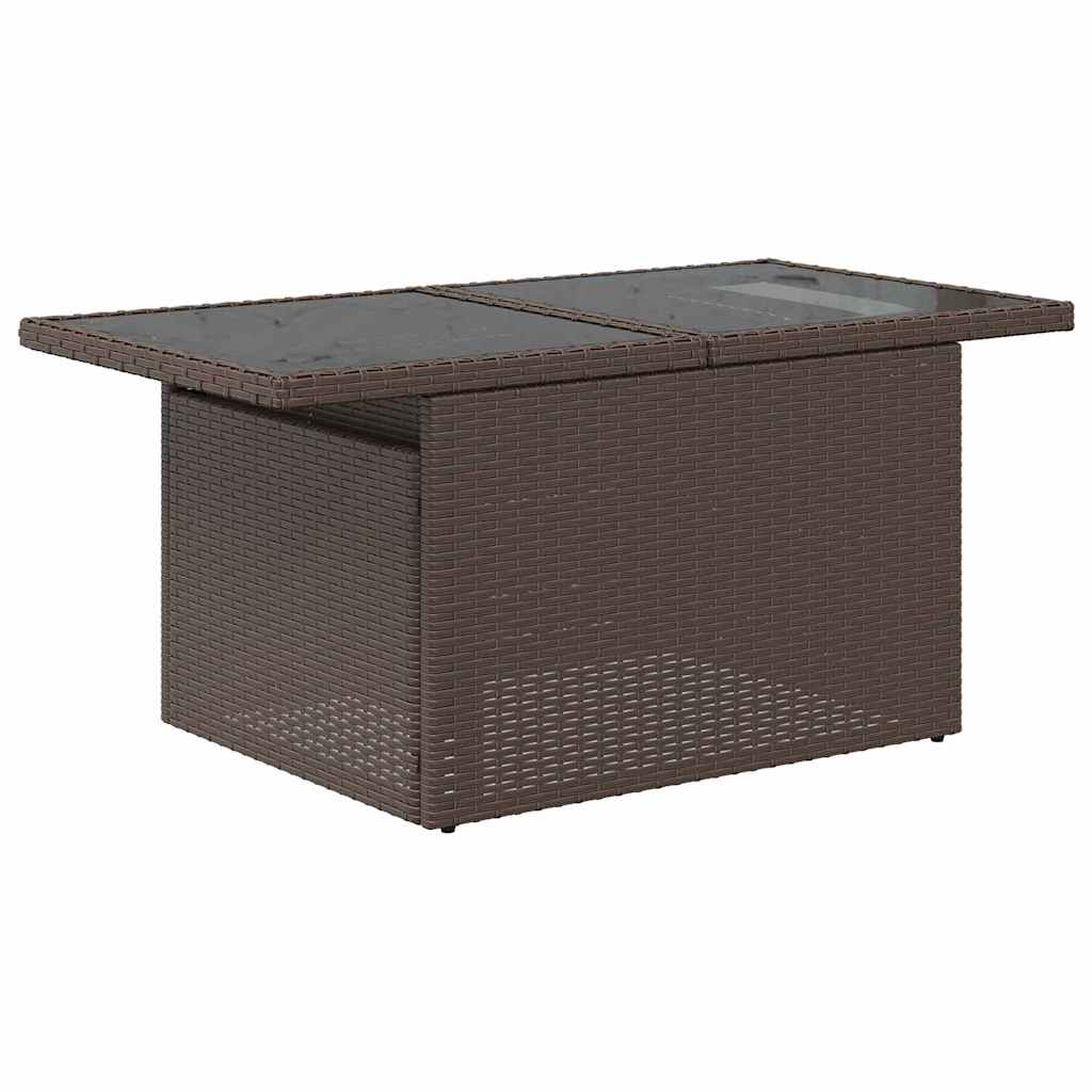 Havesofa Sæt 9 stk. 8-Antal sæder Brun og Rød polyrattan