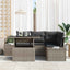 Havesofa Sæt med pude 5 pcs Grå polyrattan
