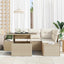 Havesofa Sæt med pude 5 pcs Beige og creme polyrattan