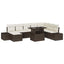Havesofa Sæt med pude 9 pcs Brun og Creme polyrattan