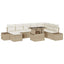 Havesofa Sæt med pude 9 pcs Beige og creme polyrattan