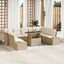 Havesofa Sæt med pude 10 pcs Beige og creme polyrattan