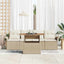 Havesofa Sæt med pude 5 pcs Beige og creme polyrattan