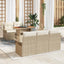 Havesofa Sæt med pude 6 pcs Beige og creme polyrattan