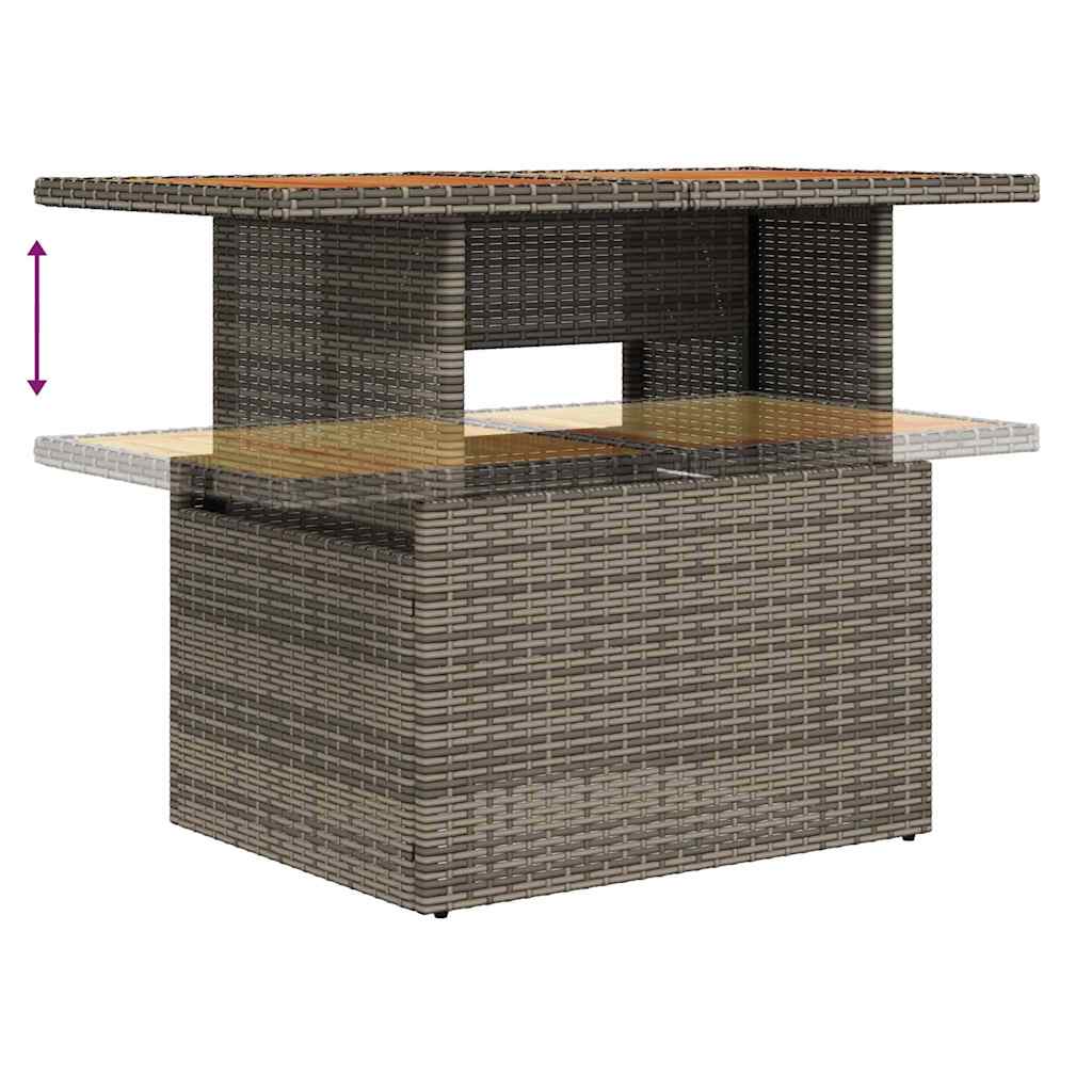 Havesofa Sæt med pude 6 pcs grå og marineblå