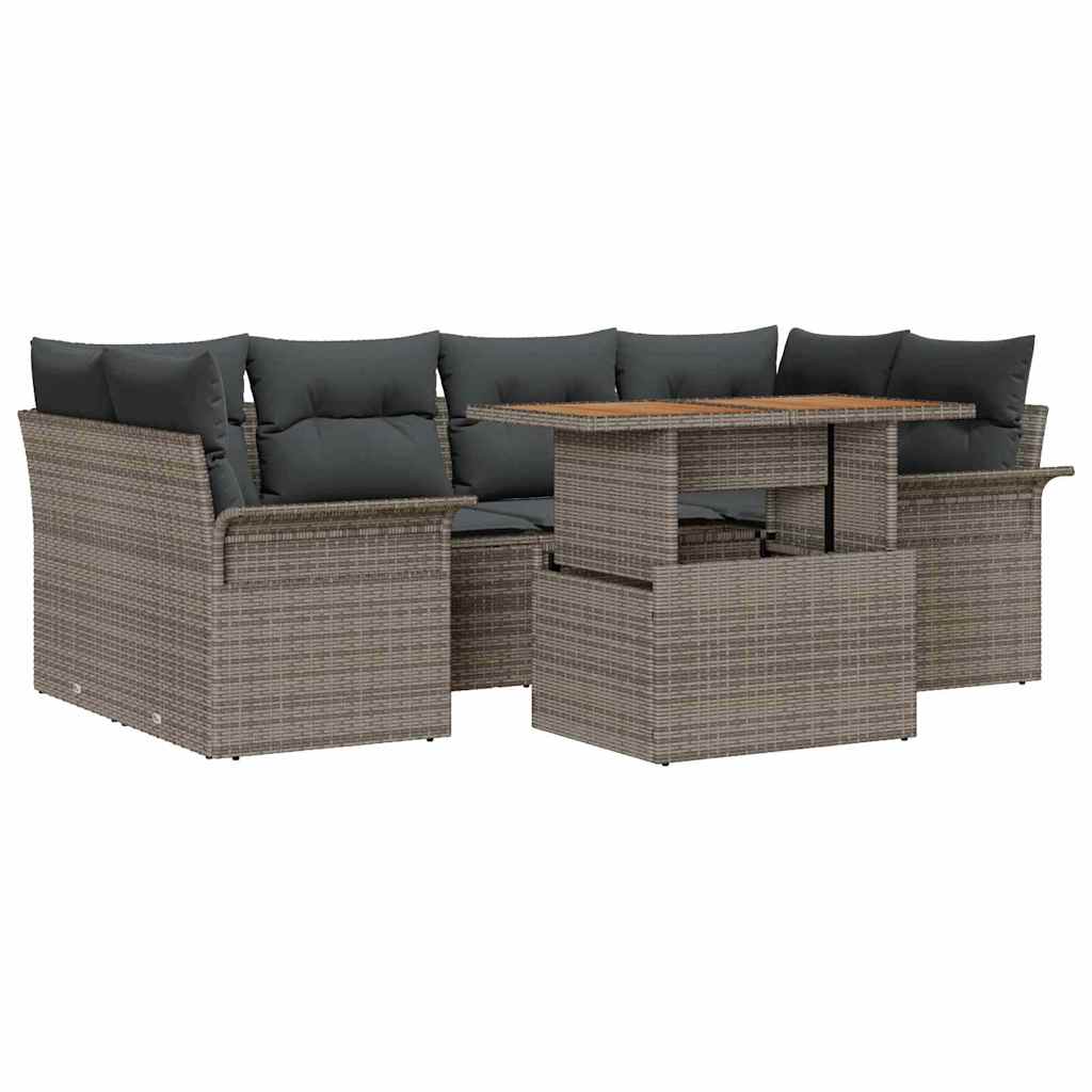 Havesofa Sæt med pude 7 pcs Grå