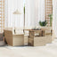 Havesofa Sæt med pude 7 pcs beige og cremefarvet