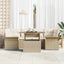 Havesofa Sæt med pude 7 pcs beige og cremefarvet