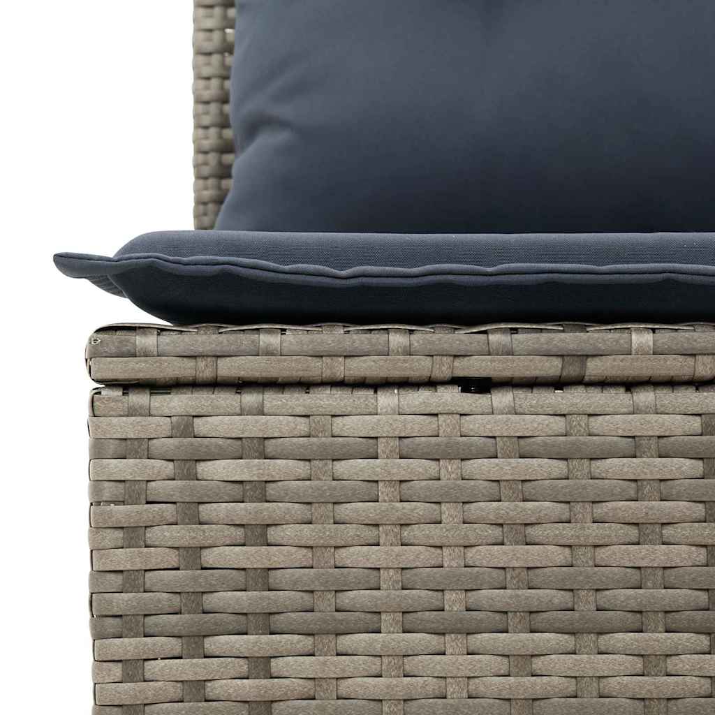 Havesofa Sæt med pude 7 pcs grå og marineblå