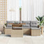 Havesofa Sæt med pude 6 pcs beige og lysegrå