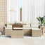 Havesofa Sæt med pude 6 pcs beige og cremefarvet