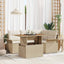 Havesofa Sæt med pude 5 pcs beige og cremefarvet