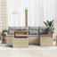 Havesofa Sæt med pude 6 pcs beige og lysegrå
