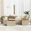 Havesofa Sæt med pude 6 pcs beige og cremefarvet
