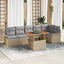 Havesofa Sæt med pude 7 pcs Beige og lys grå polyrattan
