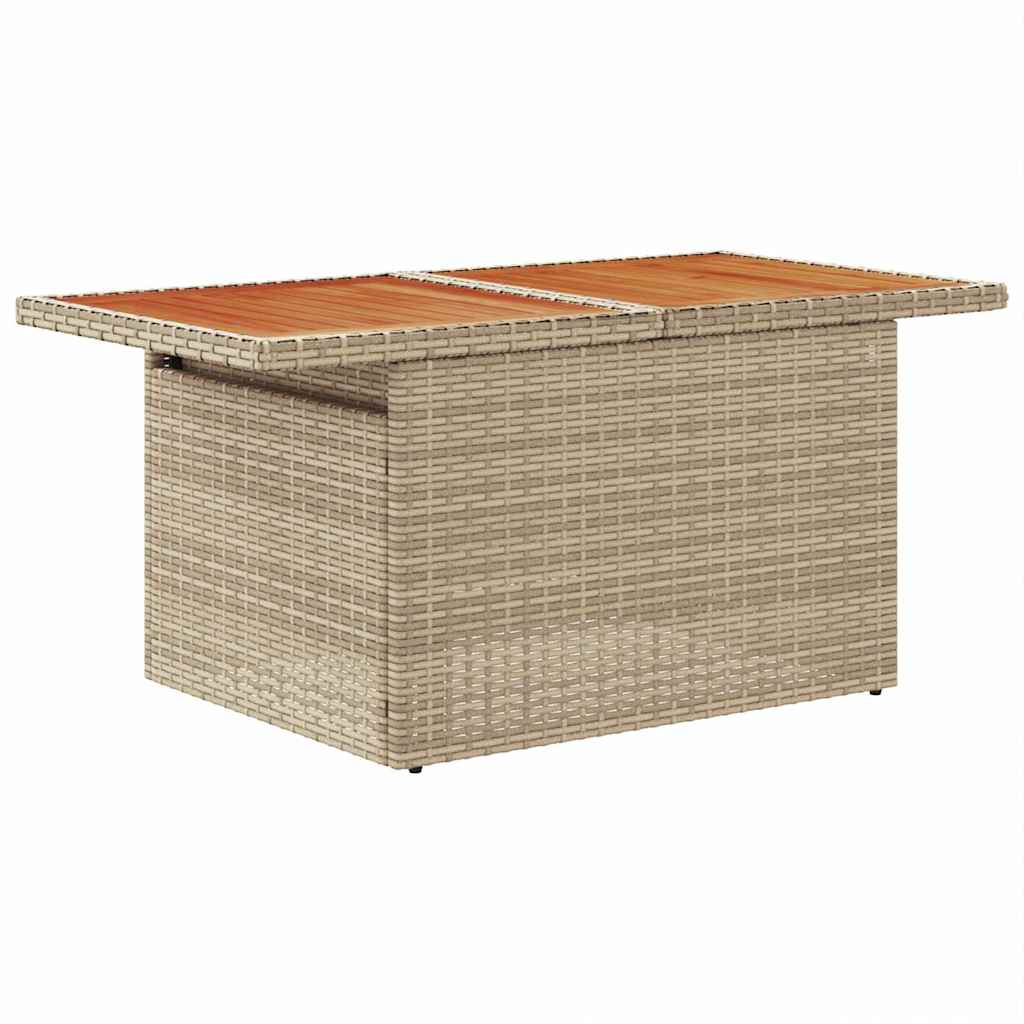 Havesofa Sæt med pude 7 pcs Beige og lys grå polyrattan
