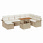 Havesofa Sæt med pude 9 pcs beige og cremefarvet