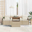Havesofa Sæt med pude 5 pcs Beige og creme polyrattan