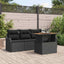 Havesofa Sæt med pude 5 pcs Sort polyrattan
