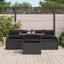 Havesofa Sæt med pude 5 pcs Sort polyrattan