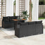 Havesofa Sæt med pude 7 pcs Sort polyrattan