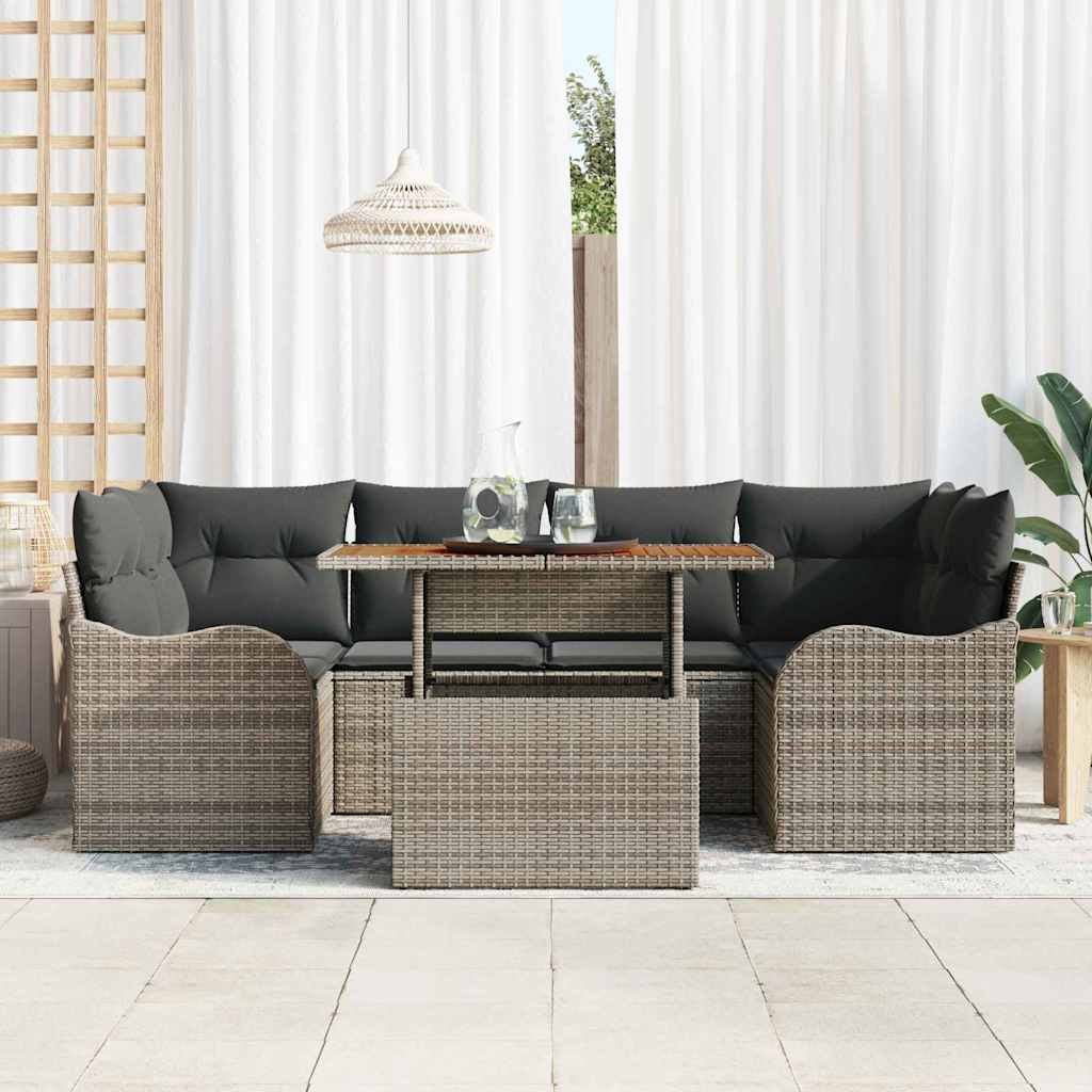 Havesofa Sæt med pude 7 pcs Grå