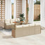 Havesofa Sæt med pude 8 pcs beige og cremefarvet