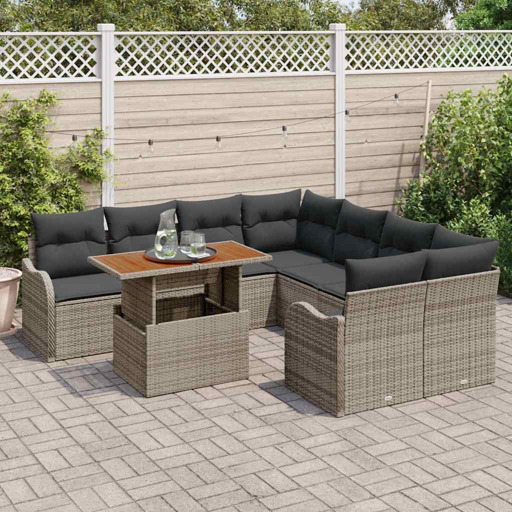 Havesofa Sæt med pude 7 pcs Grå