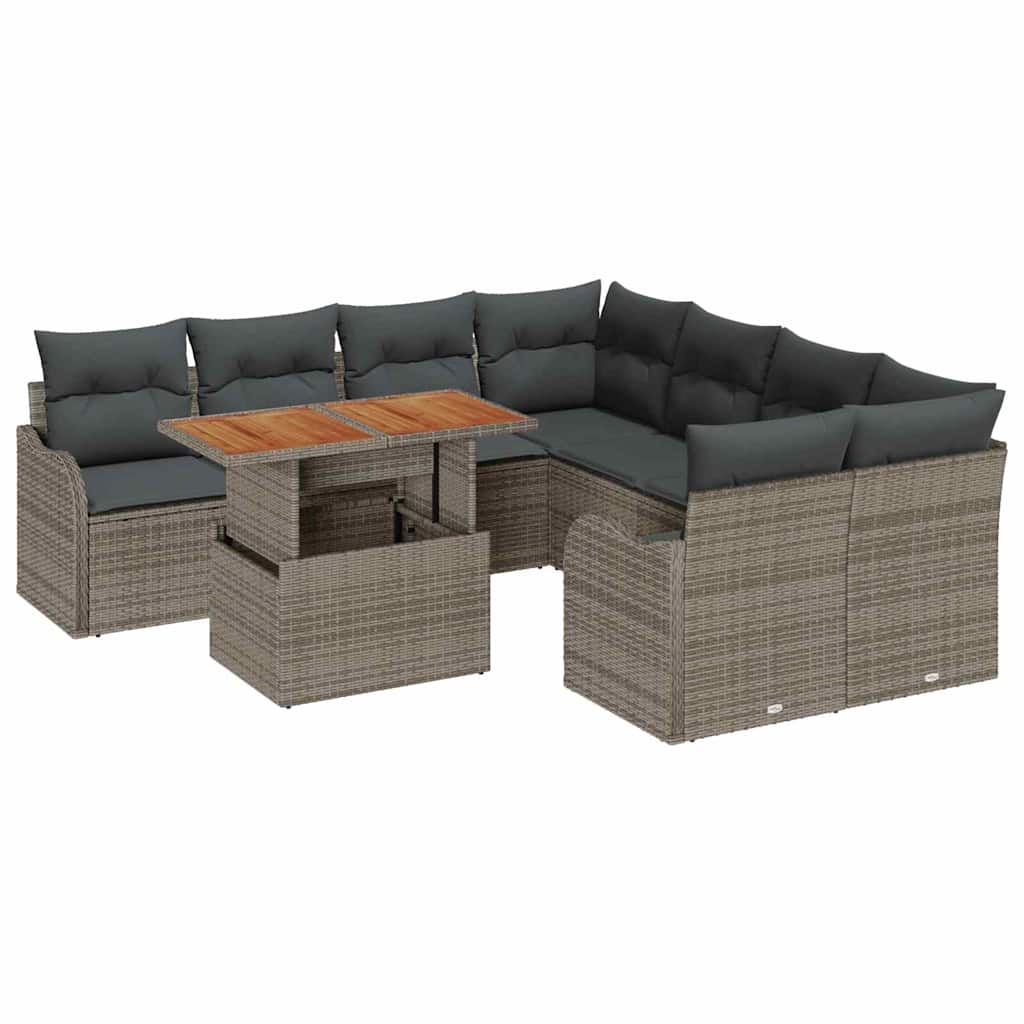 Havesofa Sæt med pude 7 pcs Grå