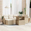 Havesofa Sæt med pude 7 pcs beige og cremefarvet