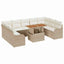 Havesofa Sæt med pude 10 pcs beige og cremefarvet