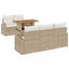 Havesofa Sæt med pude 6 pcs beige og cremefarvet