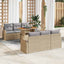 Havesofa Sæt med pude 7 pcs beige og lysegrå