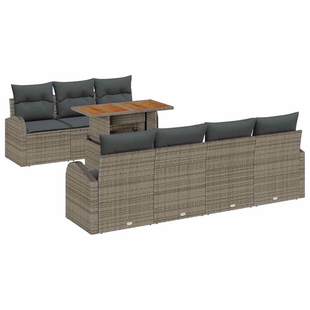 Havesofa Sæt med pude 8 pcs Grå