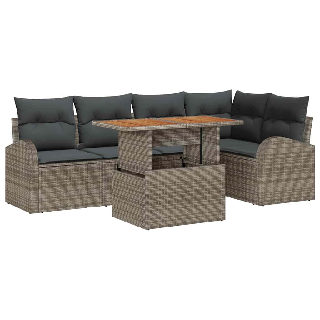 Havesofa Sæt med pude 6 pcs Grå