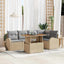 Havesofa Sæt med pude 6 pcs beige og lysegrå