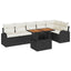 Havesofa Sæt med pude 7 pcs Sort og Cream