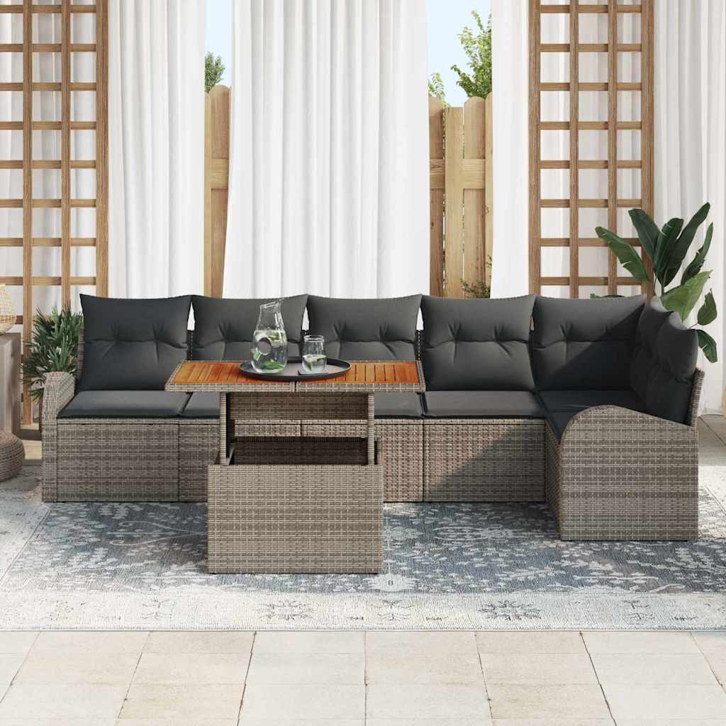Havesofa Sæt med pude 7 pcs Grå