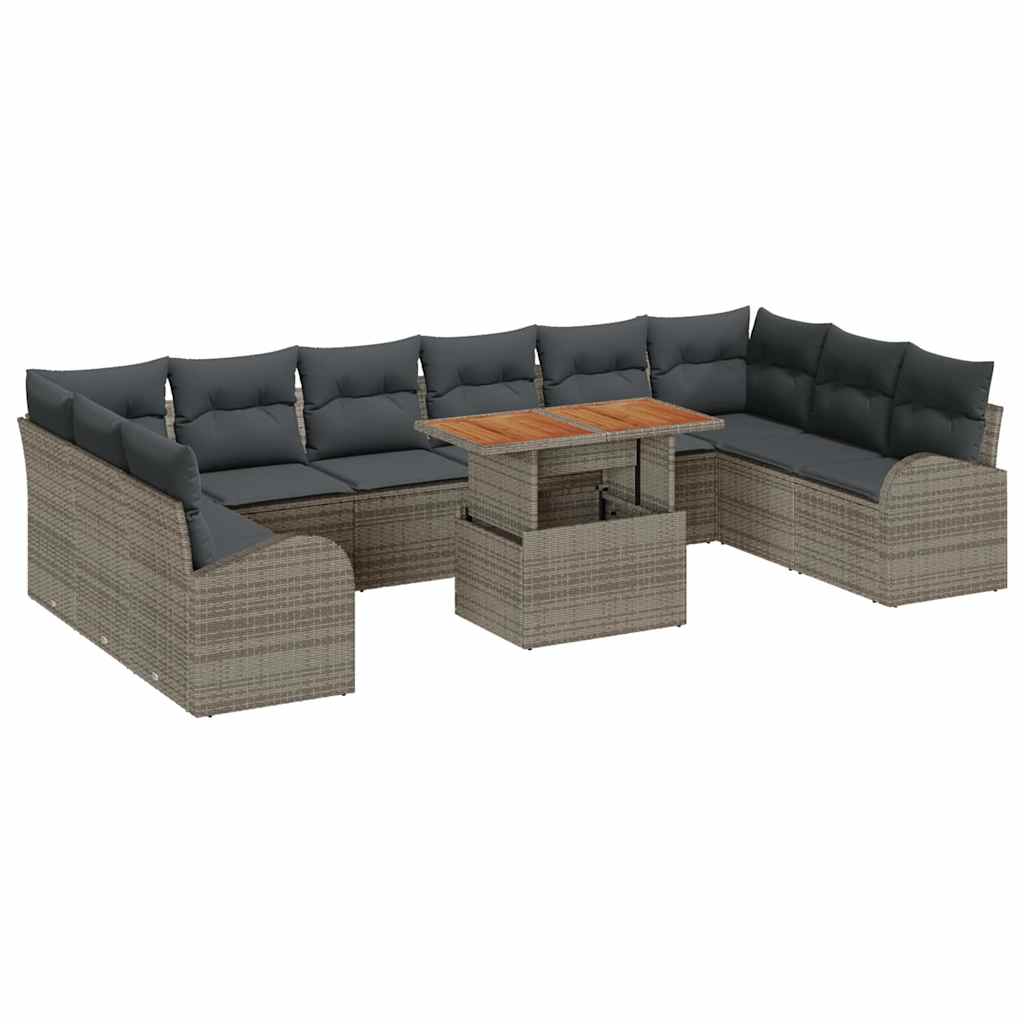 Havesofa Sæt med pude 11 pcs Grå