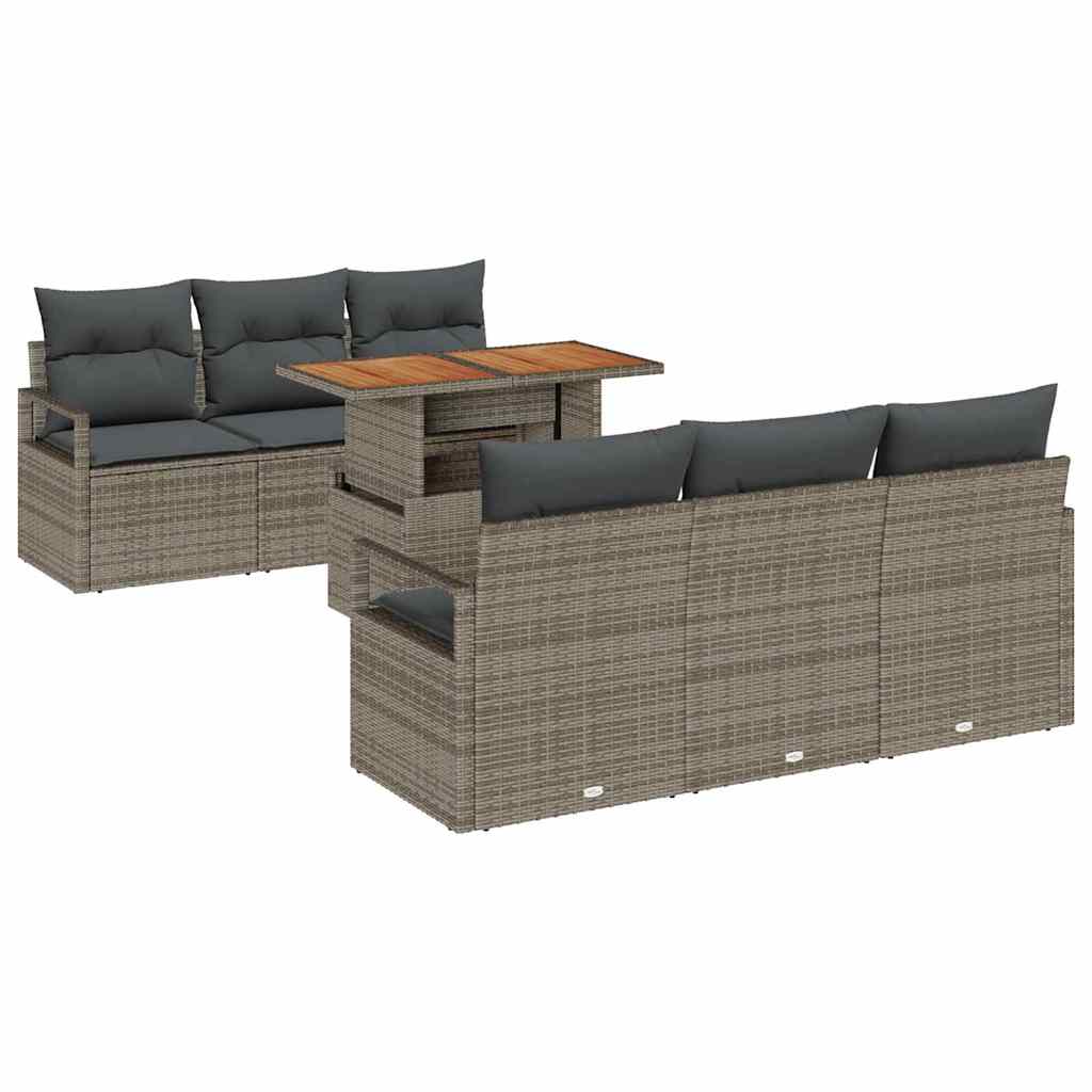 Havesofa Sæt med pude 7 pcs Grå
