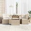 Havesofa Sæt med pude 7 pcs beige og cremefarvet