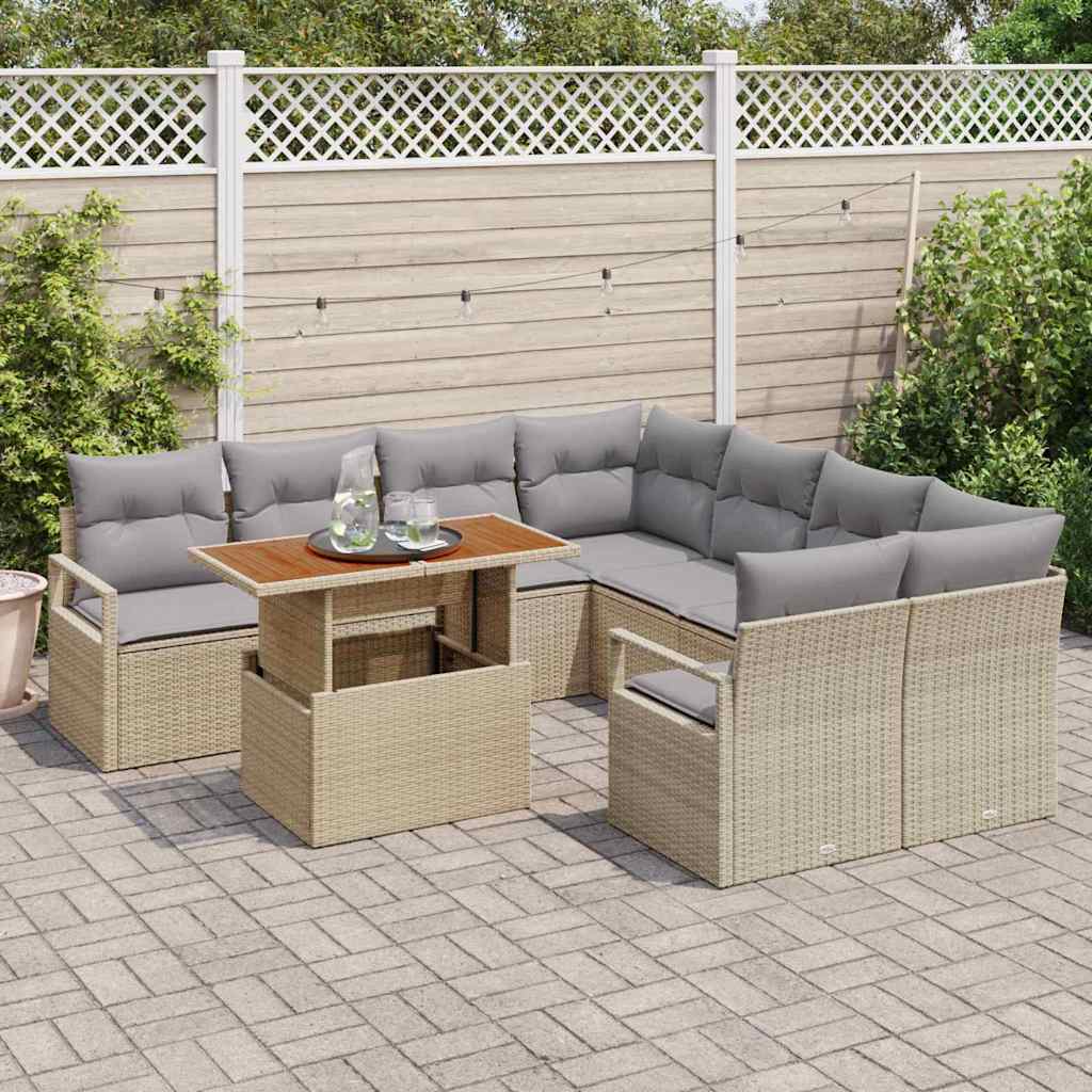 Have Spisebordssæt med pude 9 pcs Beige og grå
