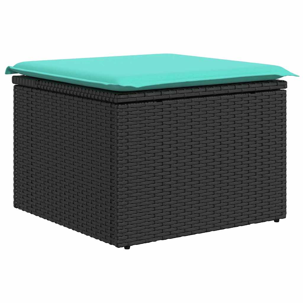 Have Spisebordssæt med pude 7 pcs Sort og Blågrøn