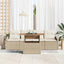 Havesofa Sæt 5 stk. Beige Poly rattan