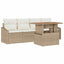 Havesofa Sæt 5 stk. Beige Poly rattan
