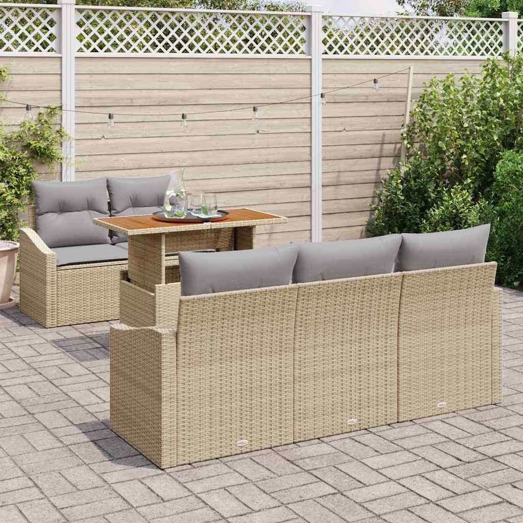 Have Spisebordssæt med pude 6 pcs Beige og grå