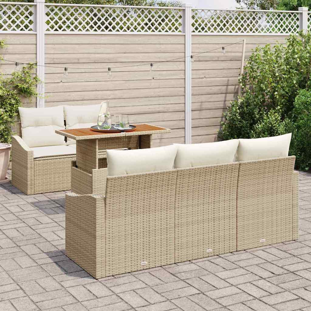Havesofa Sæt 6 stk. Beige og creme