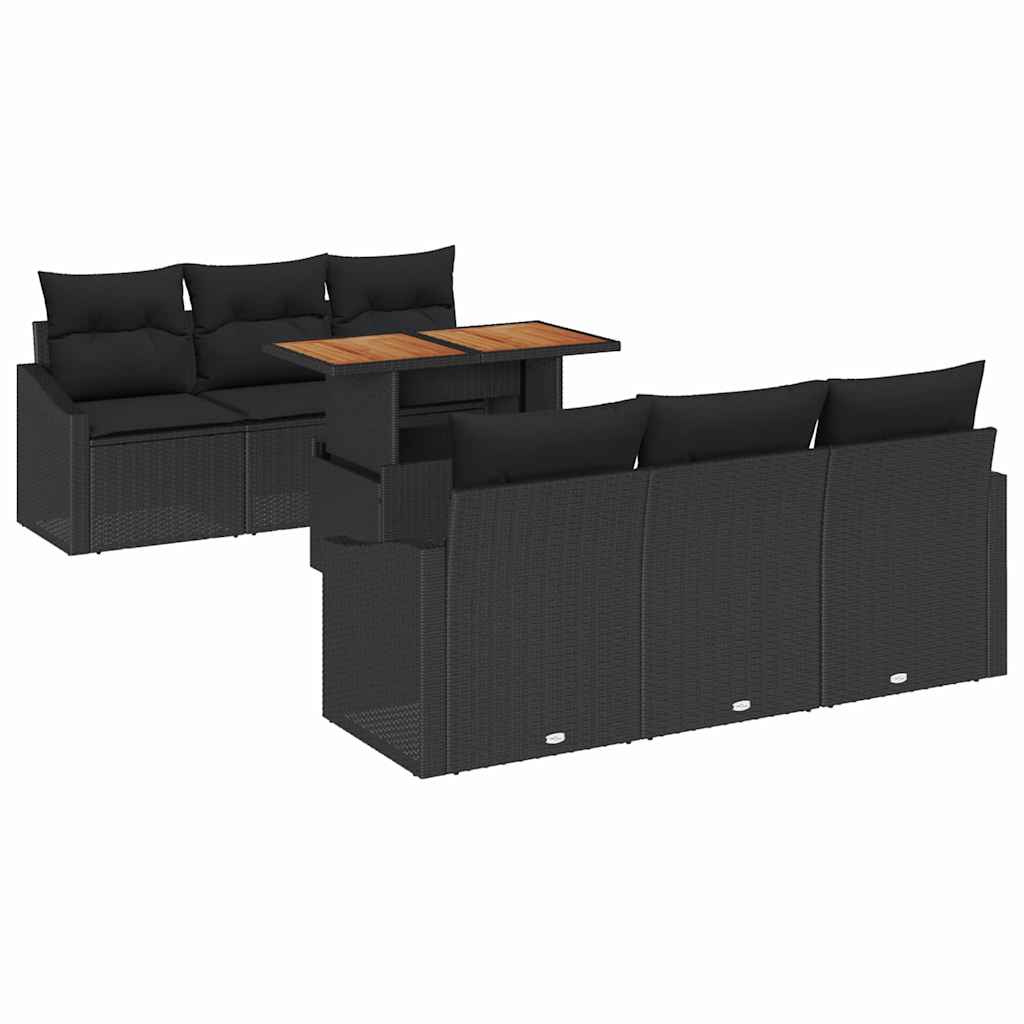 Havesofa Sæt 7 stk. Sort og Brunt