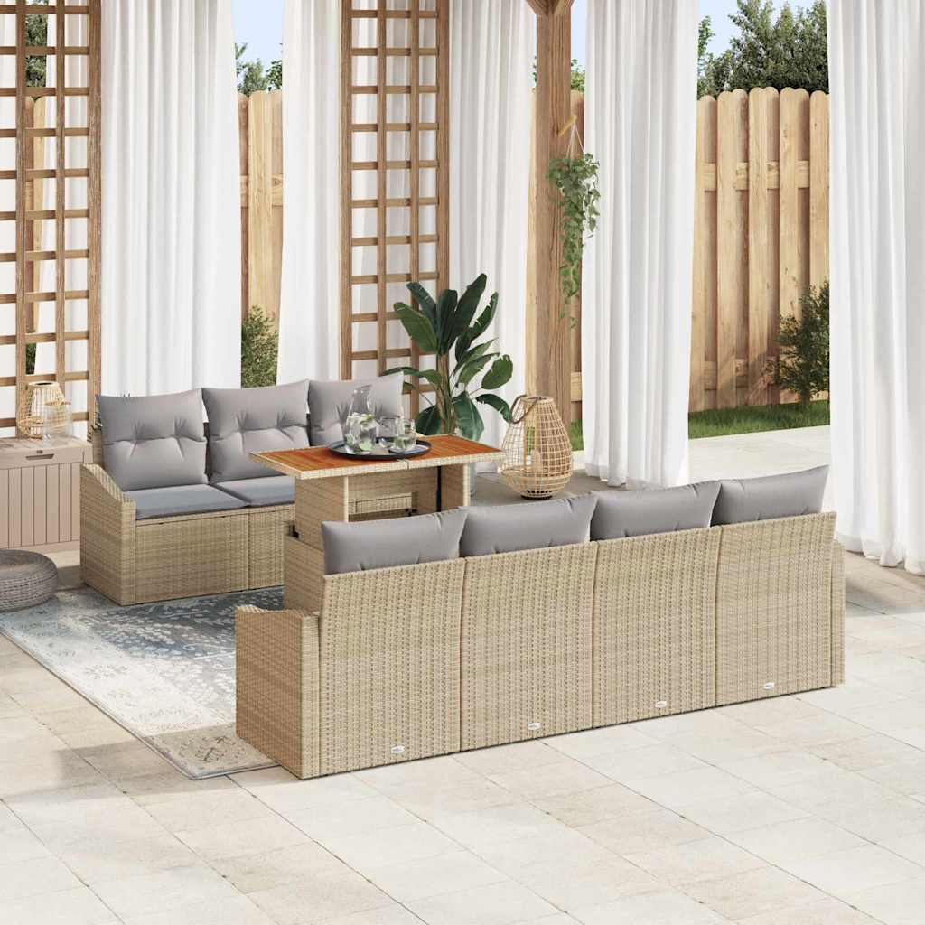 Have Spisebordssæt med pude 8 pcs Beige og grå